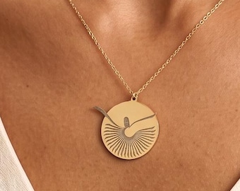 24K Gold Whirling Dervish Necklace: Sterling Silver Sufi Pendant