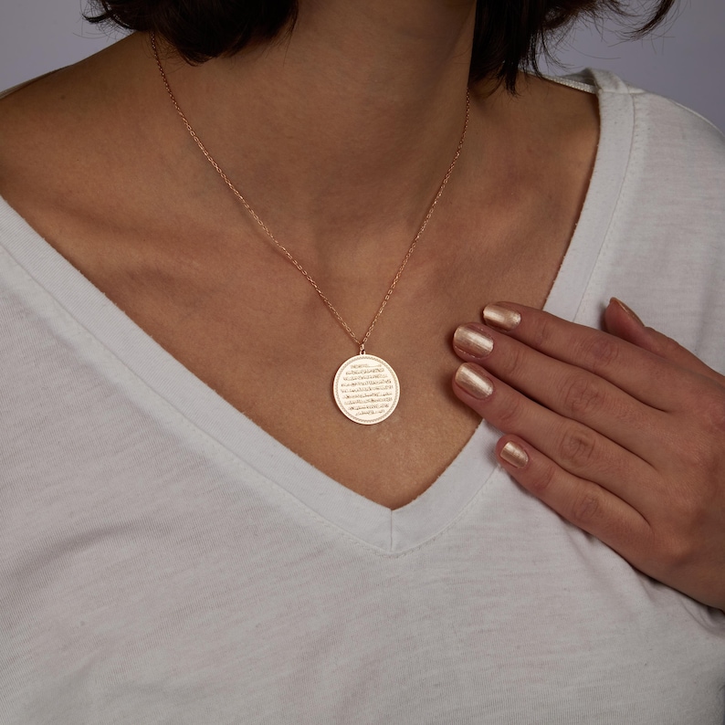 Ayatul Kursi Necklace: Gold Plated Silver Quran Verse Pendant Islamic Jewelry Gift Her Him image 9