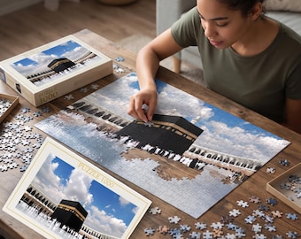 Kaaba Puzzle, Masjid Al Haram Mecca Jigsaw, Islamic Muslim Gift, Ramadan Eid Gift, Muslim Home Decor, Mecca Mosque Puzzle, Large Piece