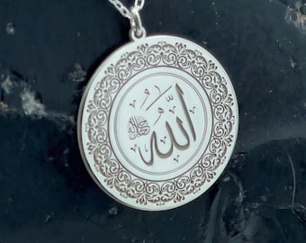Allah Pendant Necklace: Silver Gold Plated Islamic Jewelry
