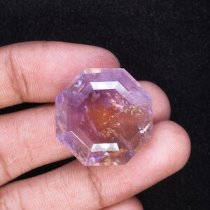 Natural Ametrine Gemstone, Octagon Shape Gemstone, Faceted Cut Gemstone, Handmade Gemstone For Jewelry Making. image 5