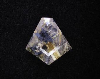 Golden Rutilated Quartz Gemstone, Faceted Fancy Shape, 22 Cts Loose Stone for Jewelry Making