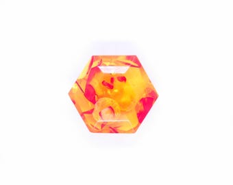 Lab Grown Baltic Amber Gemstone, Hexagon Cut Decorative Gemstone Crystal