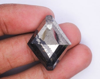 Natural Golden Apache Pyrite Gemstone, Faceted Cabochon Gemstone, Rhombus Gemstone Pendant For Sale.