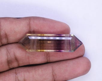 Natural Rainbow Fluorite Hexagon Gemstone, Faceted Jewelry Making Supply