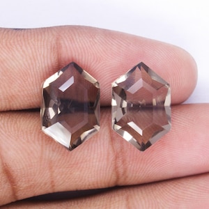 Brilliant! Natural Smoky Quartz Gemstone, Chocolate Color Juicy Smoky Quartz, Faceted Cut Gemstone, Smoky Quartz Pairs For Earrings.
