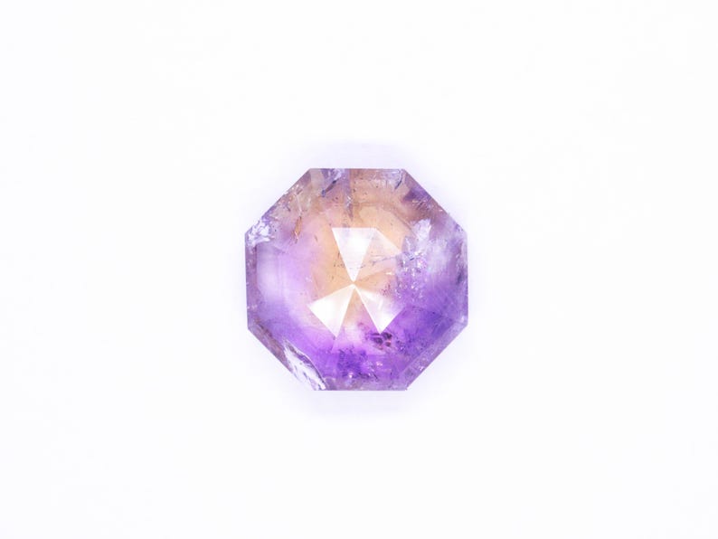 Natural Ametrine Gemstone, Octagon Shape Gemstone, Faceted Cut Gemstone, Handmade Gemstone For Jewelry Making. image 9
