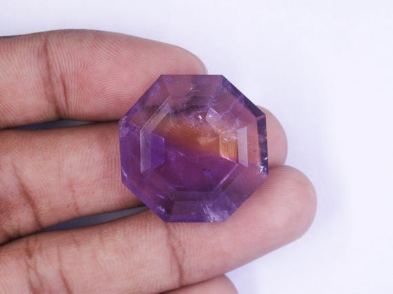 Natural Ametrine Gemstone, Octagon Shape Gemstone, Faceted Cut Gemstone, Handmade Gemstone For Jewelry Making.