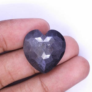 35,00 ct Blå stjärnsafir/ Facetterad safir/ Smyckestillverkning 22x21x8 mm/ Obehandlad safir/ Naturlig safir/ Hjärtformad blå safir bild 7