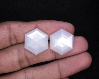 Natural Moonstone Gemstone, Hexagon Shape Moonstone, Moonstone Earrings Gemstone For Jewelry.