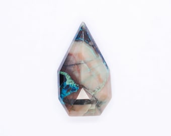 Natural Chrysocolla Gemstone, Diamond Shape Chrysocolla Cabochons, Drilled Loose Pink Chrysocolla Pendant