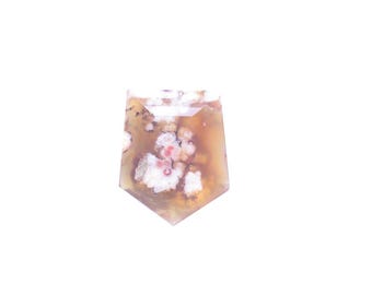 Flower Agate Slice Pendant | Natural Pink Cherry Blossom Agate | Cabochon Gemstone