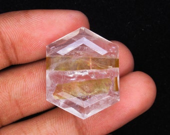 Natural Golden Rutile Quartz Gemstone Hexagon Shape Gemstone For Jewelry Making Gift For Her Gems