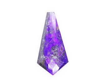 Natural Sugilite Gemstone, Purple Black Cabochon, Fancy Shape (34x17x6mm)