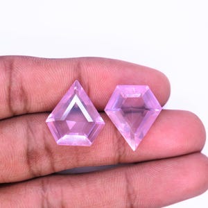 Natural Pink Zircon Gemstone Pair, Diamond Cut Faceted Zircon, Pink Colour Earrings.