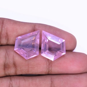 Natural Pink Zircon Gemstone Pair, Diamond Cut Faceted Zircon, Pink Colour Earrings.