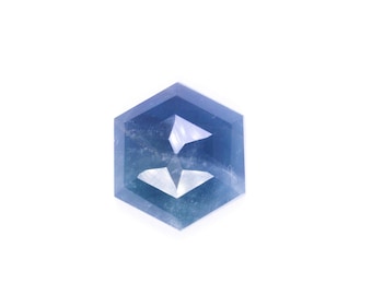 Natural Blue Fluorite Gemstone, Faceted Cabochon Gemstone, Hexagon Shape Fluorite Gemstone For Jewelry Making.
