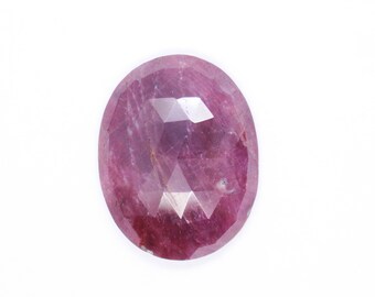 Natural Red Ruby Gemstone, Ruby Faceted Rose Cut, Ruby Oval Stone For Making Jewelry 26x21x6 mm