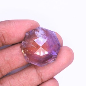 Natural Ametrine Gemstone, Octagon Shape Gemstone, Faceted Cut Gemstone, Handmade Gemstone For Jewelry Making. image 4