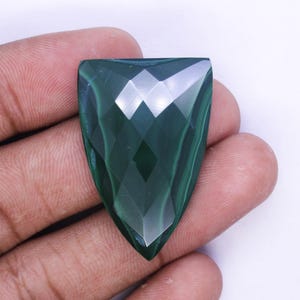 Natural Malachite Gemstones, Fancy Shape Malachite, Faceted Cabochon Malachite, Green Malachite Loose Gemstones