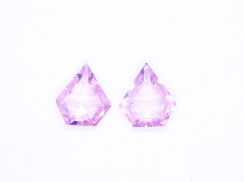Natural Pink Zircon Gemstone Pair, Diamond Cut Faceted Zircon, Pink Colour Earrings.