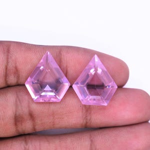 Natural Pink Zircon Gemstone Pair, Diamond Cut Faceted Zircon, Pink Colour Earrings.
