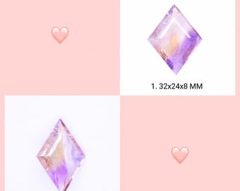 Natural Bolivian Ametrine Gemstone, Fancy Faceted Cut Cabochon for Jewelry Making, Purple Yellow Loose Crystal Stone