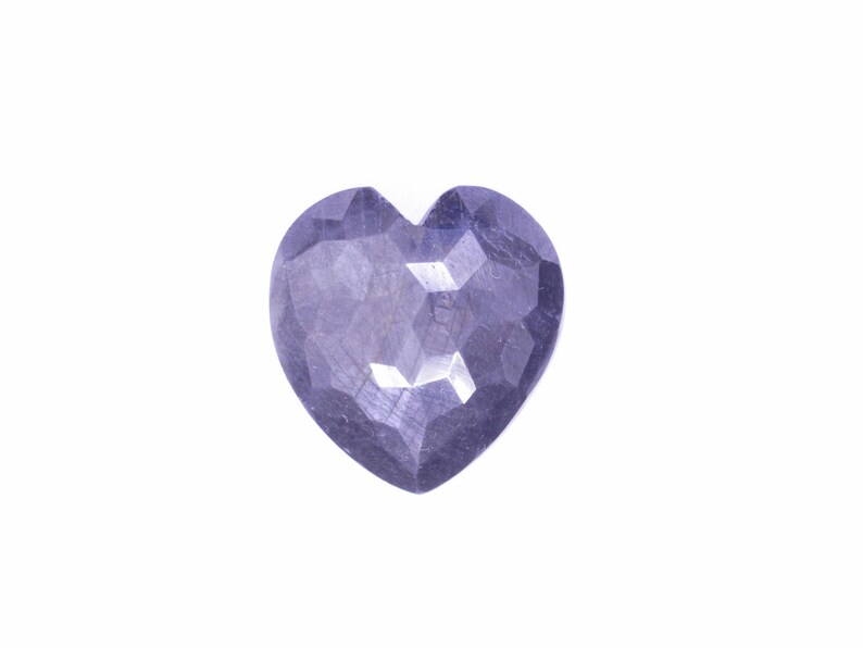 35,00 ct Blå stjärnsafir/ Facetterad safir/ Smyckestillverkning 22x21x8 mm/ Obehandlad safir/ Naturlig safir/ Hjärtformad blå safir bild 3