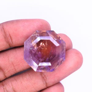 Natural Ametrine Gemstone, Octagon Shape Gemstone, Faceted Cut Gemstone, Handmade Gemstone For Jewelry Making. image 1