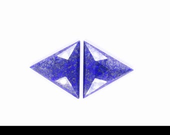 Natural Lapis Lazuli Gemstone, Triangle Shape Cabochons, Faceted Lapis Lazuli Pairs For Jewelry Making