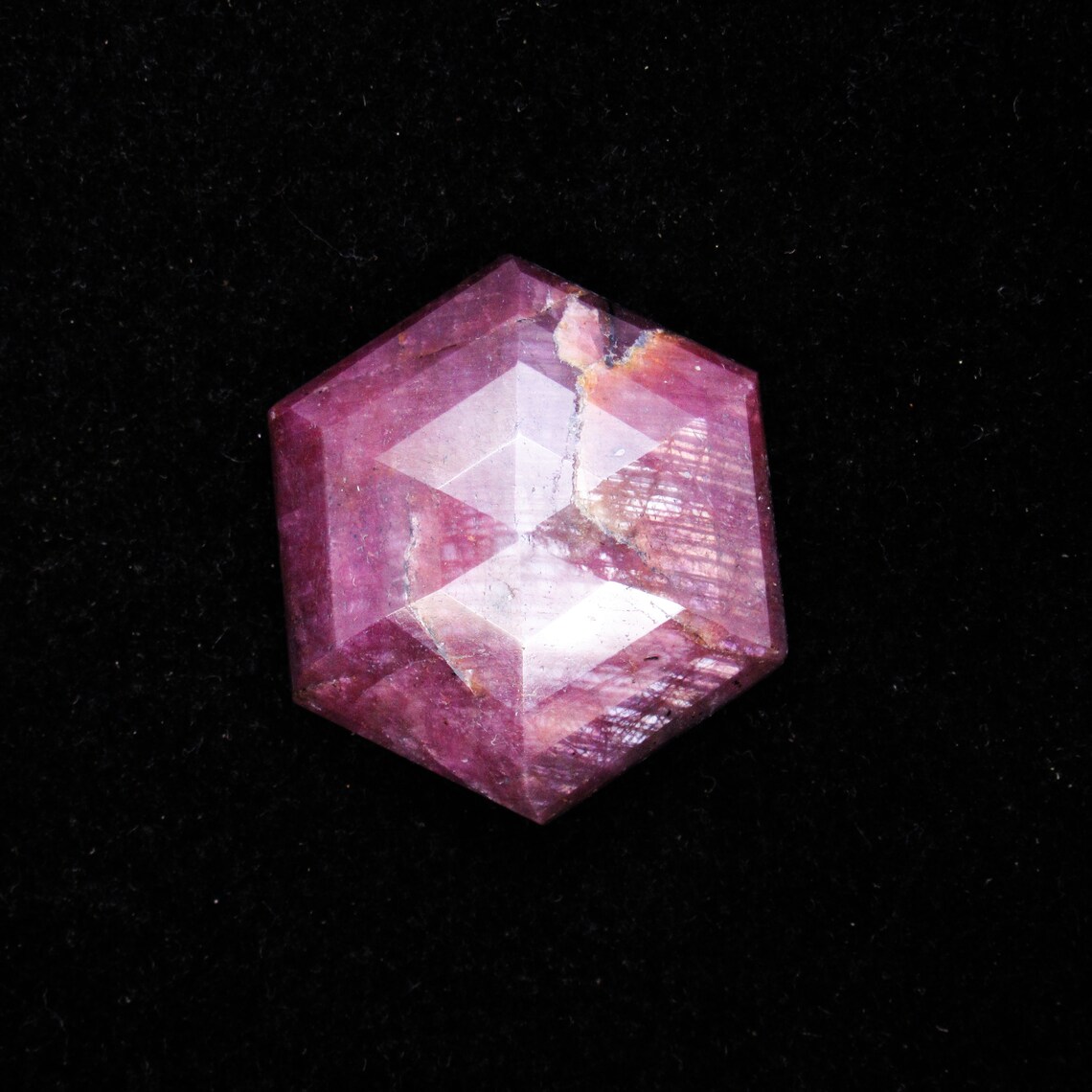 Grading Star Ruby Natural Star Ruby Gemstone, Hexagon Faceted Cut, Red-pink Hue, AAA+ ...