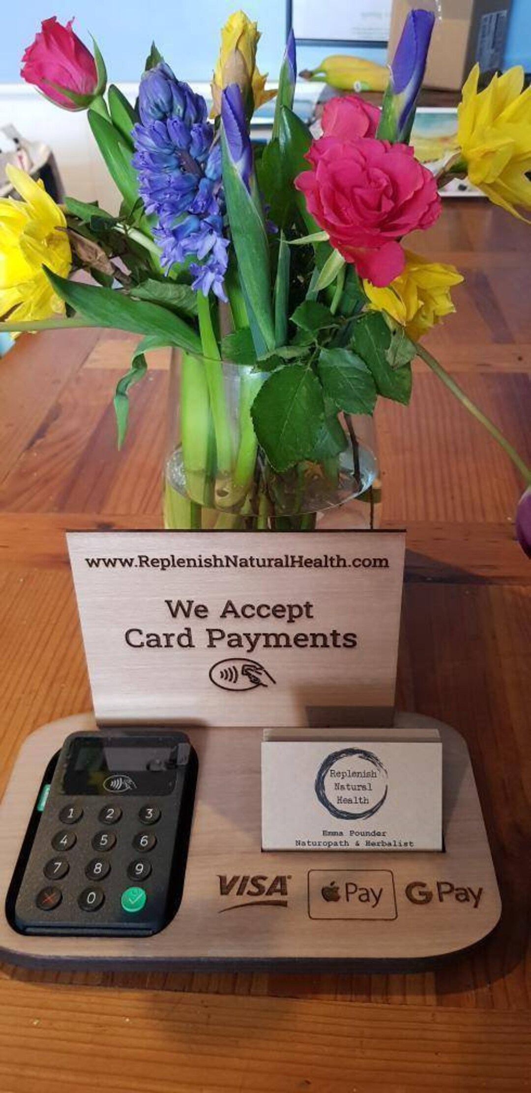 Walnut Card Reader Dock/stand Business Cards Zettle Etsy