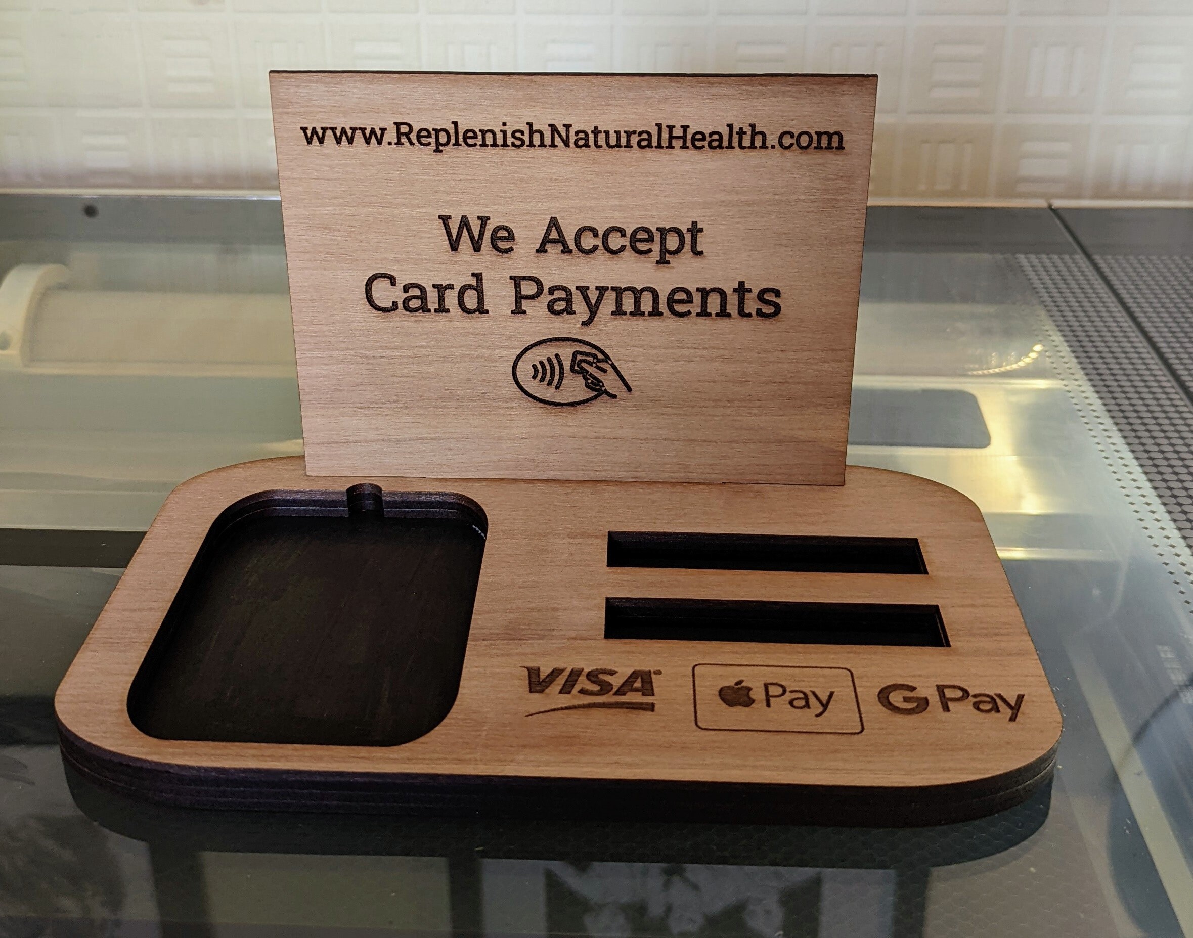 Walnut Card Reader Dock/stand Business Cards Zettle Square Sumup Etsy UK