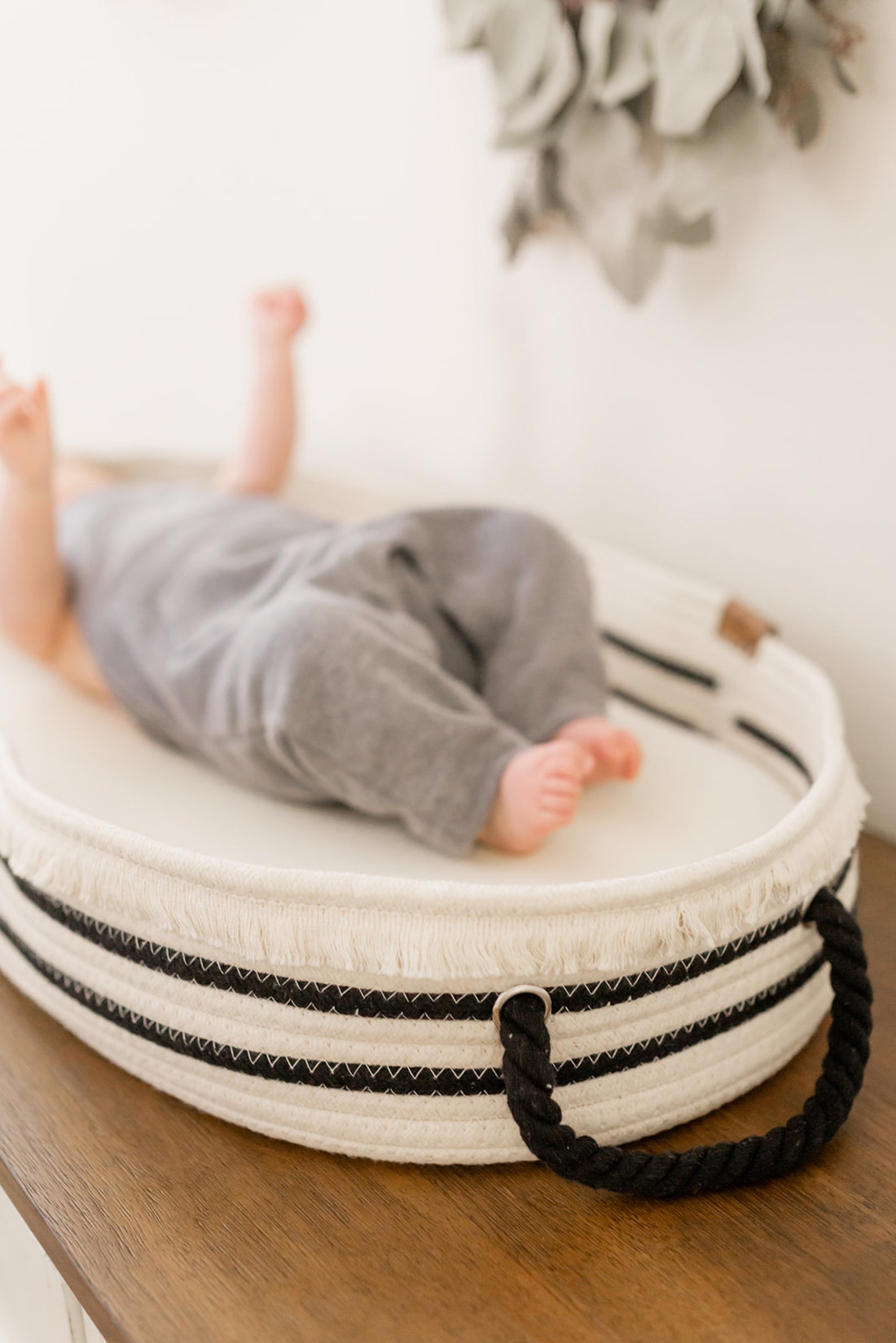 Charlie Joy Co. Baby Changing Basket With Pad Organic Moses Etsy