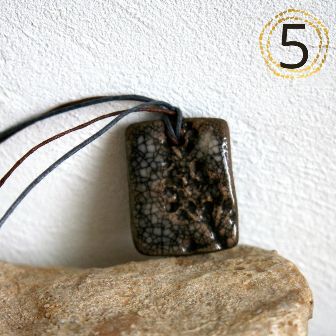 Rustic ceramic pendant jewellery boho ceramic necklace Etsy