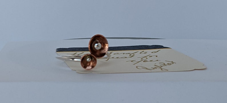 Resizable Silver Ring Adjustable Silver Ring with Copper Elements One Size Fits All Ring