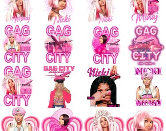 16 Nicki Bootleg Png, Nicki Pink Friday 2 Png, Nicki 2024 Tour Shirt, GAG City Png, Commercial Use
