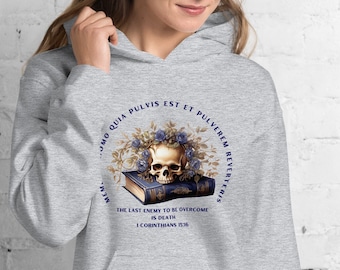 Memento Mori Hoodie: Catholic Halloween, All Souls & Ash Wednesday Sweatshirt