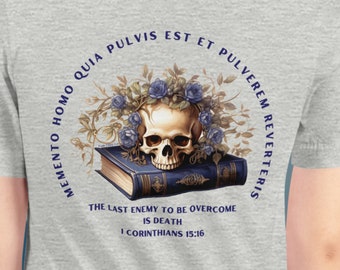 Memento Mori T-Shirt - Ladies Latin Catholic Short sleeve Tee
