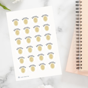 Adoration Planner Sticker Sheets | Catholic sticker | Catholic Wall Calendar Journal stickers | Religious planning sticker sheet