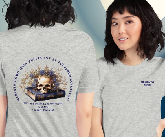 Memento Mori T-Shirt - Ladies Latin Catholic Short sleeve Tee