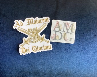AMDG Sticker | Catholic waterproof and weatherproof decal