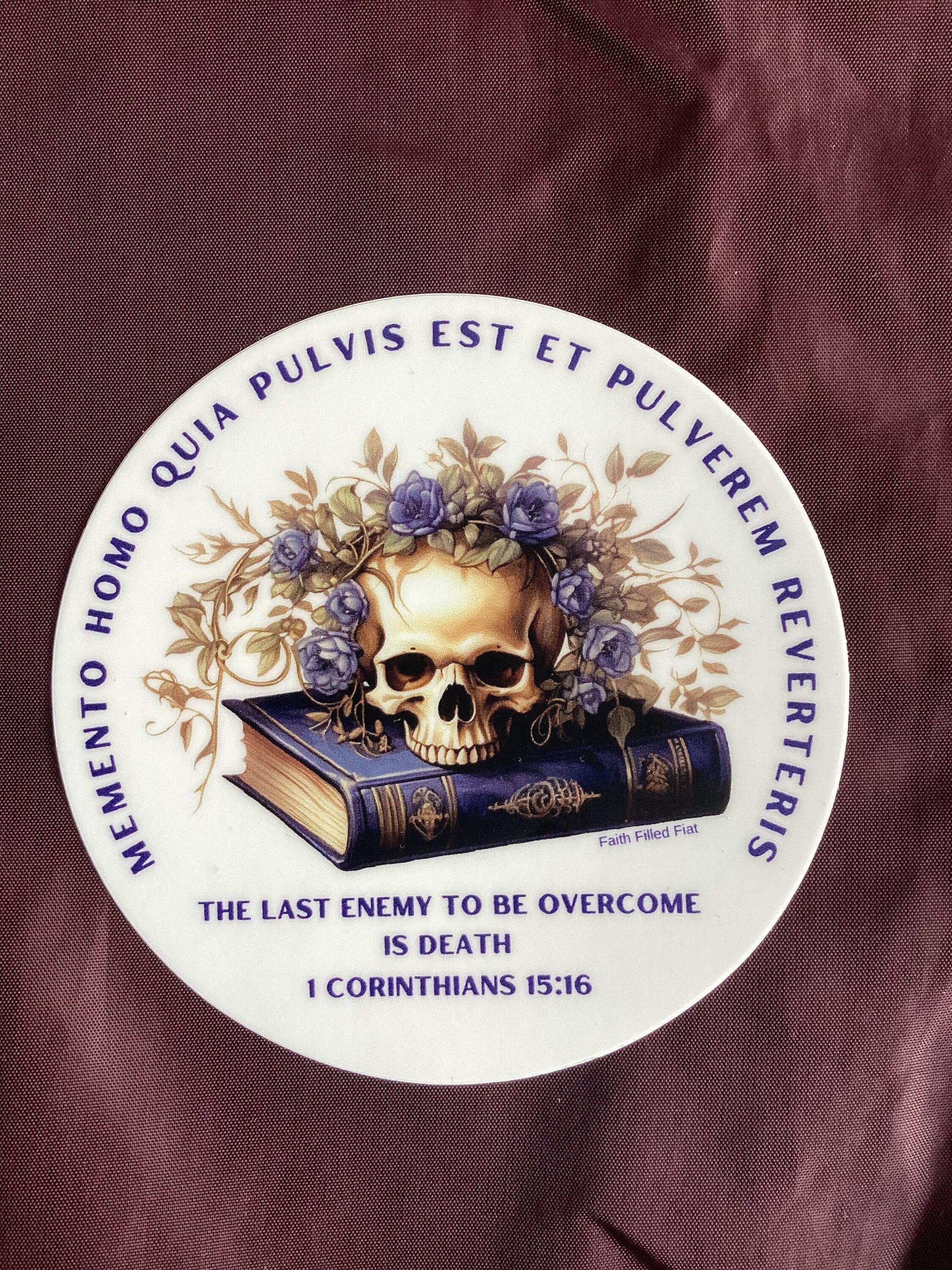 Pegatina de calavera Memento Mori: Miércoles de Ceniza católico, Fieles  Difuntos y Halloween, image size:2250x3000