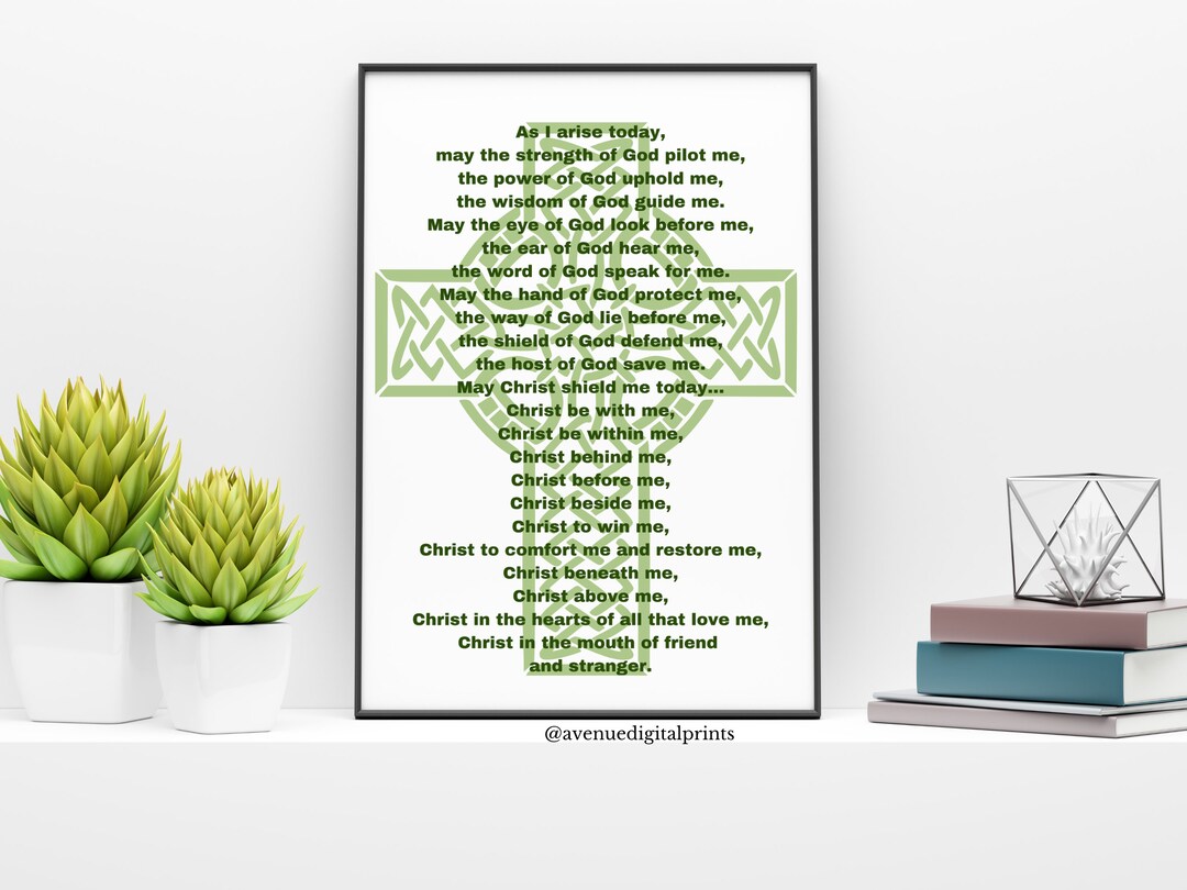 St Patrick Breastplate Prayer Art Print | Catholic Home Decor - Etsy