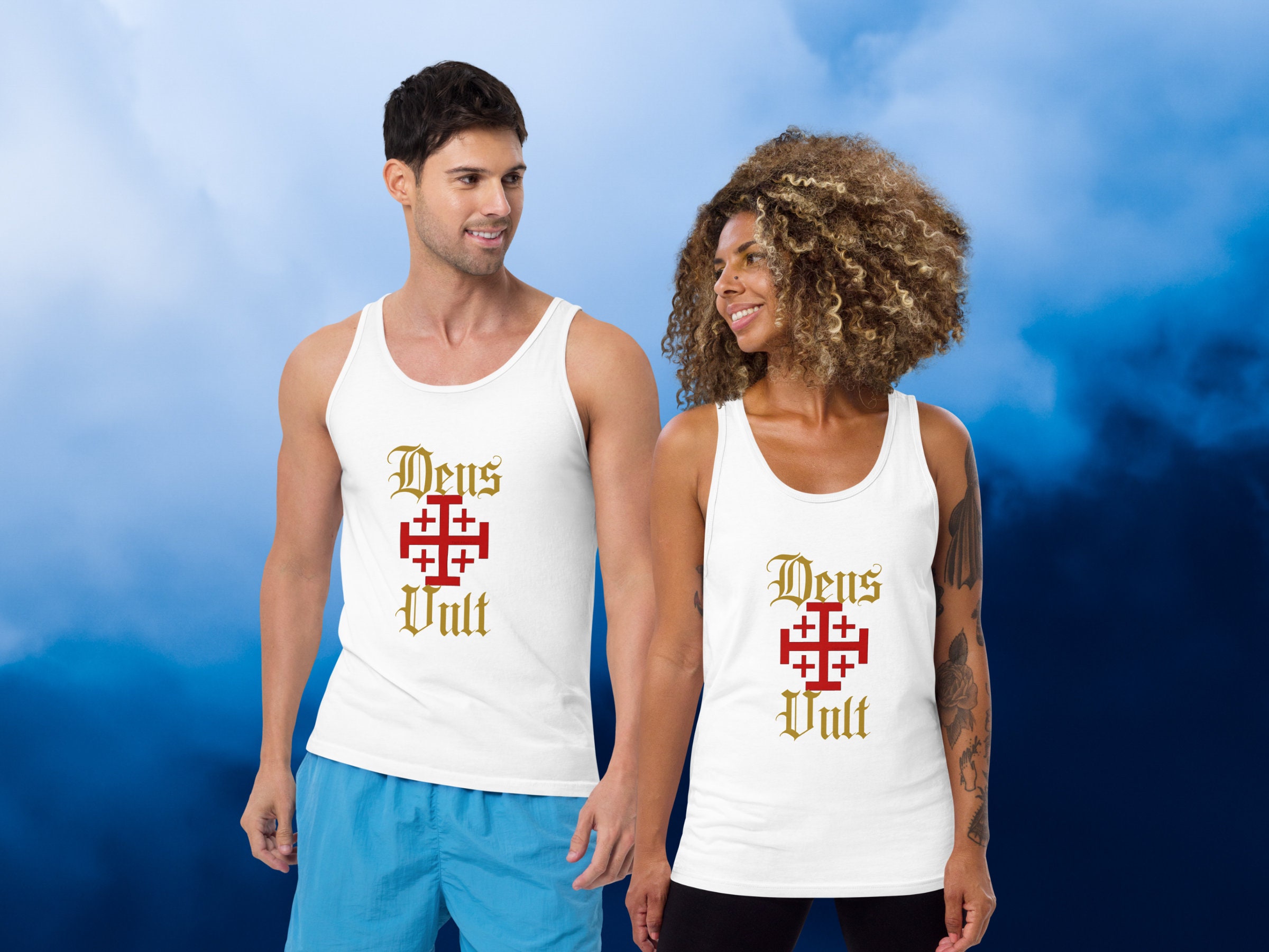 Deus Vult Muscle Tank | Catholic Workout Shirt - Etsy