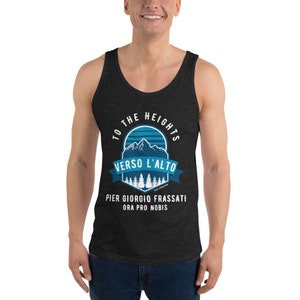 Verso L’alto Tank shirt | Catholic gym shirt | Catholic hiker shirt | Catholic teen gift | Catholic guy gift