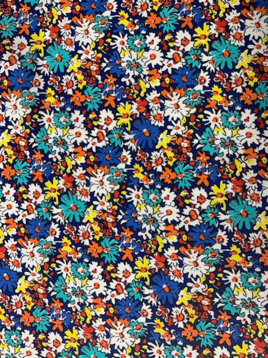 Tissu Imprimé MARGUERITE à motif fleuri Etsy