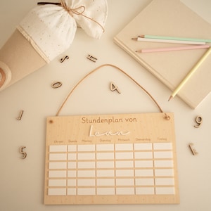 Orario personalizzato in legno e acrilico per l'inizio perfetto della scuola per il vostro bambino in età scolare – Idea regalo per l'inizio della scuola – Scolaro