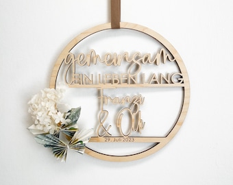 Personalisierte Holzringe für Hochzeiten - Unvergessliche Geschenke mit wundervollem Spruch, Namen und Datum der Hochzeit - Geschenke