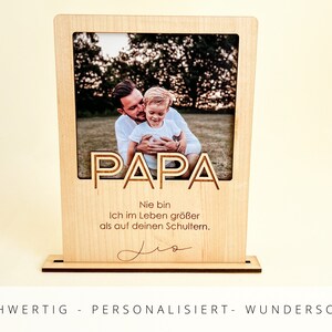 Bilderrahmen zum Vatertag I Geschenkidee Vatertag I Fotohalter für Papa I Fotoaufsteller Vatertag I Geschenke für Ihn I Papa Geschenkidee